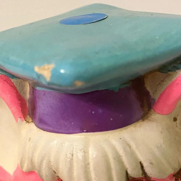 Vintage 1968 OSL Coin Bank Japan Graduating Pink Mouse  7 Inch Tall Figurine - Picture 3 of 16